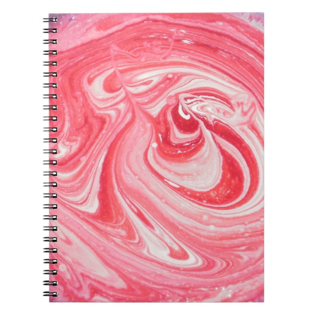 Pink & White Swirl Notebook (Front)