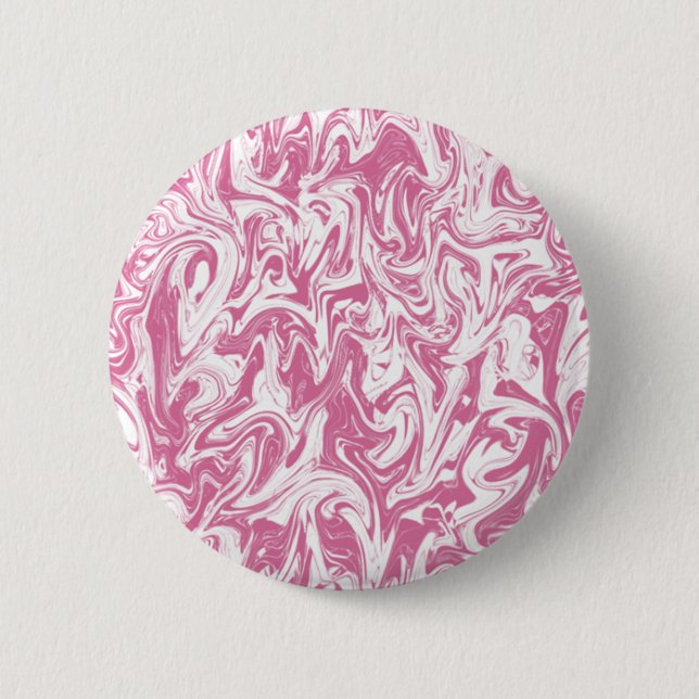 Pink & White Swirl Pinback Button (Front)