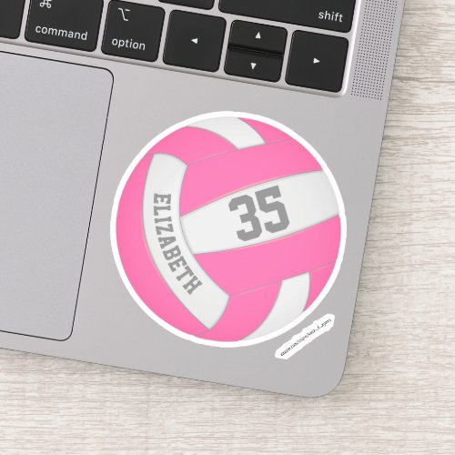pink white team colors volleyball sticker