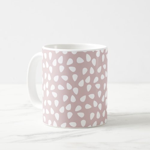 Pink White Teardrop Leaf_like Petal Nature Pattern Coffee Mug