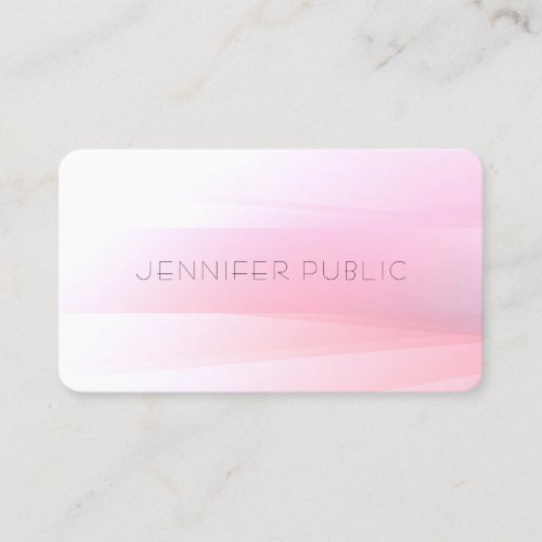 Pink White Template Elegant Design Trendy Modern Business Card
