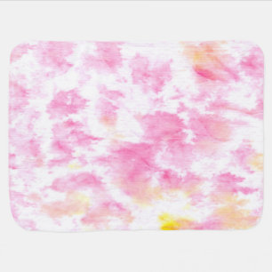 Pink white tie dye colorful baby blanket