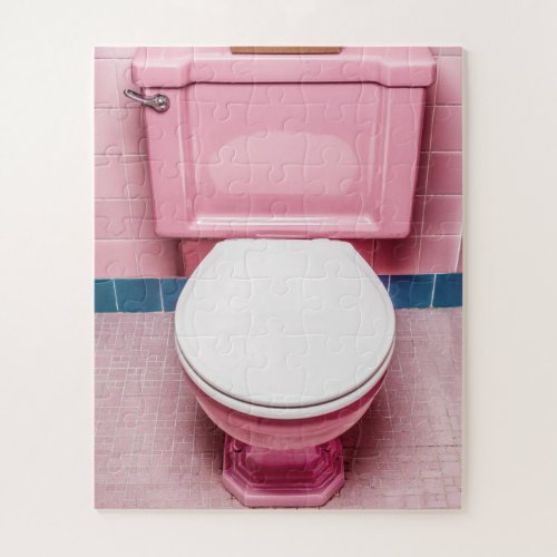 Pink  White Toilet Jigsaw Puzzle