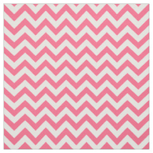 Pink White Trendy Chevron Pattern Fabric