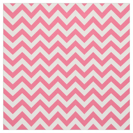 Pink White Trendy Chevron Pattern Fabric