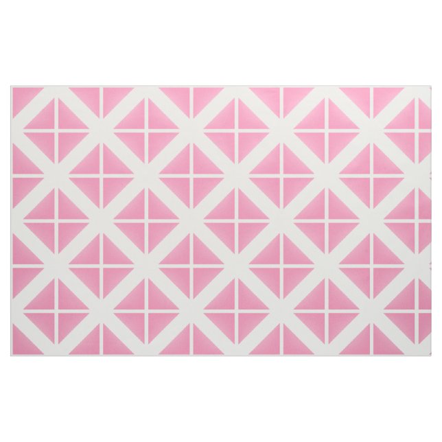 Pink White Trendy Triangles Pattern Fabric (Fat Quarter)