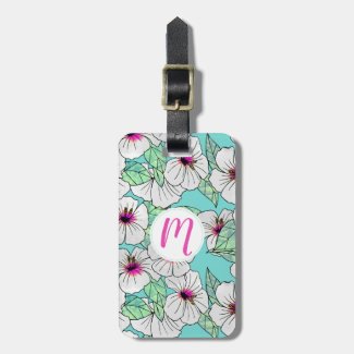 Pink & White Tropical Hibiscus Floral Pattern