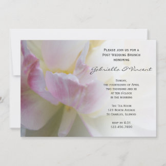 Pink White Tulip Flower Post Wedding Brunch Invitation