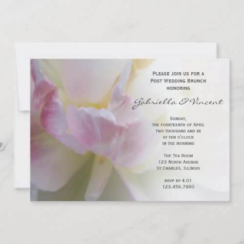 Fancy Pink Tulip Post Wedding Brunch Invitation