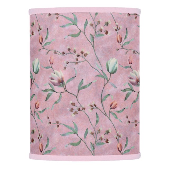 Pink & White Tulips Anemones Pattern Lamp Shade (Front)