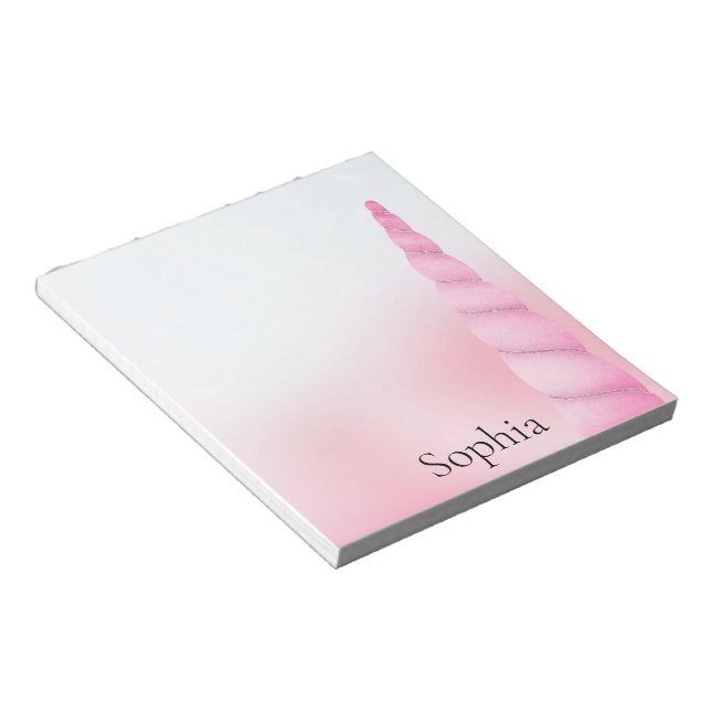 Pink White Unicorn  Notepad (Angled)
