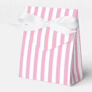 Pink White Vertical Stripe Pattern Design Favor Boxes