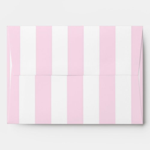 Pink  White Vertical Stripes Invitation Envelope