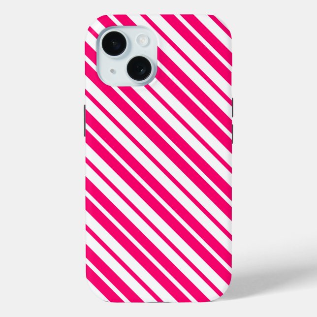 Pink White Vertical Stripes Pattern Design Case-Mate iPhone Case (Back)