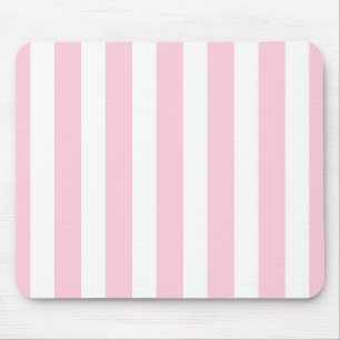 Pink & White Vertical Stripes Shabby Chic Stripe Mouse Pad