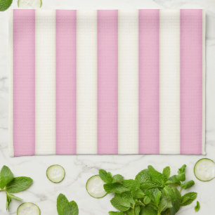 Pink & White Victorian Stripes Cottage Style Kitchen Towel