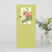 Pink White Vintage Botanical Roses (Standing Front)