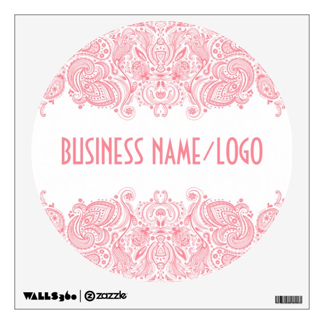 Pink & White Vintage Floral Lace Wall Decal (Front)