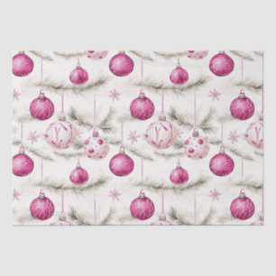 Pink White Vintage Ornaments Christmas Tissue Paper
