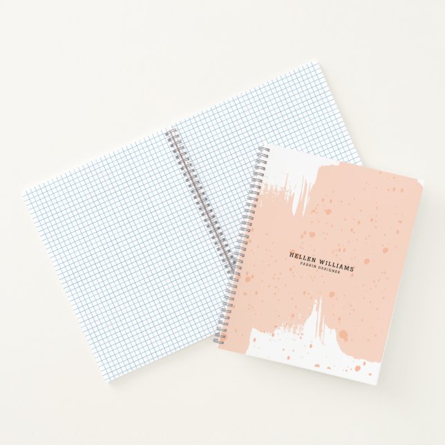 Pink & White Watercolors Brushstroke Notebook (Inside)