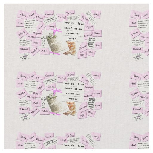 Pink & White Wedding Celebration Cotton Fabric