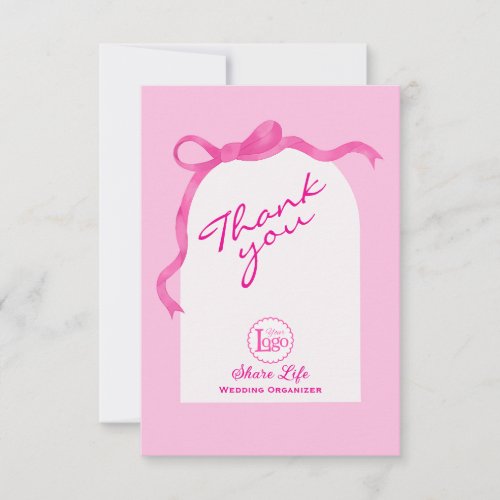 Pink White Wedding Organizer Business Thank you