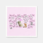 Pink &amp; White Wedding Paper Napkins