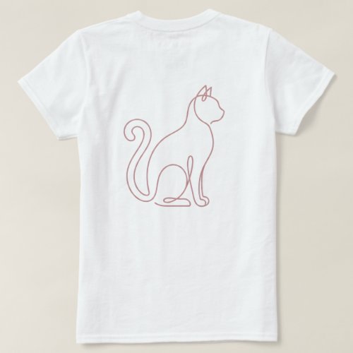 Pink Wifey Minimalist Cat White T-Shirt