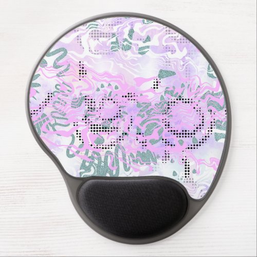 Pink Wiggle lines pouring black dots noise effects Gel Mouse Pad