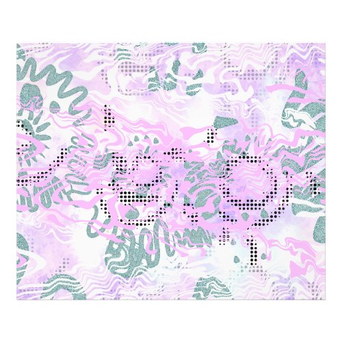 Pink Wiggle lines pouring black dots noise effects Photo Print