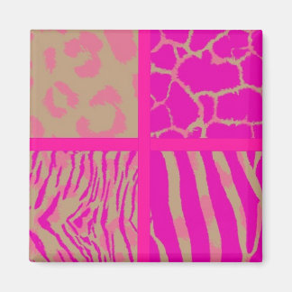 Pink Wild Animal Pattern Magnet