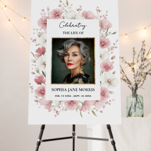 Pink Wild Flowers Funeral Foam Boards