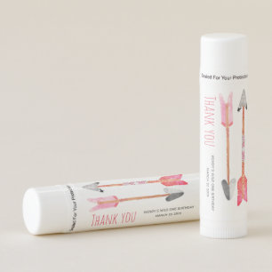 Pink Wild one birthday party favor lip balm