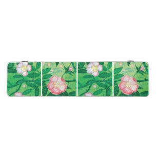Pink Wild Rose Blooms Illustration Beer Pong Table