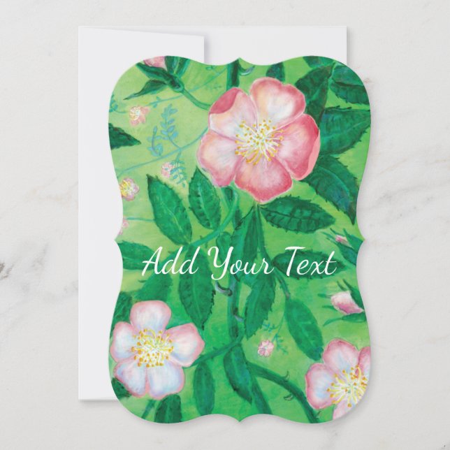 Pink Wild Rose blossom secret garden customizable  (Front)
