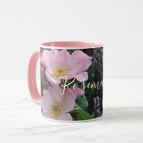 Pink Wild Rose Flower floral Photo Blush Pink Mug