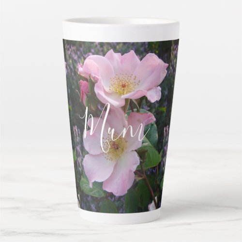 Pink Wild Rose Flower floral Photo Mom Mothers Day Latte Mug