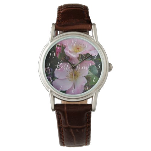 Pink Wild Rose Flower floral Photo Mom Mothers Day Watch