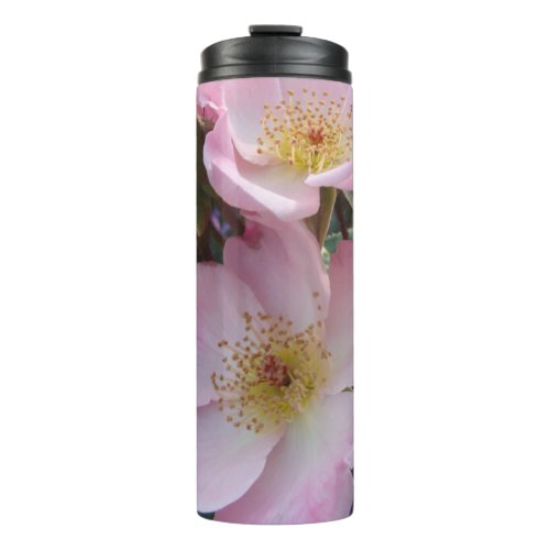 Pink Wild Rose Flower floral Photo Thermal Tumbler