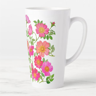 Pink Wild Roses  Latte Mug
