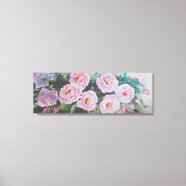 PINK WILD ROSES PAINTING  CANVAS PRINT