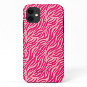 Pink Wild Tiger Stripes iPhone 11 Case