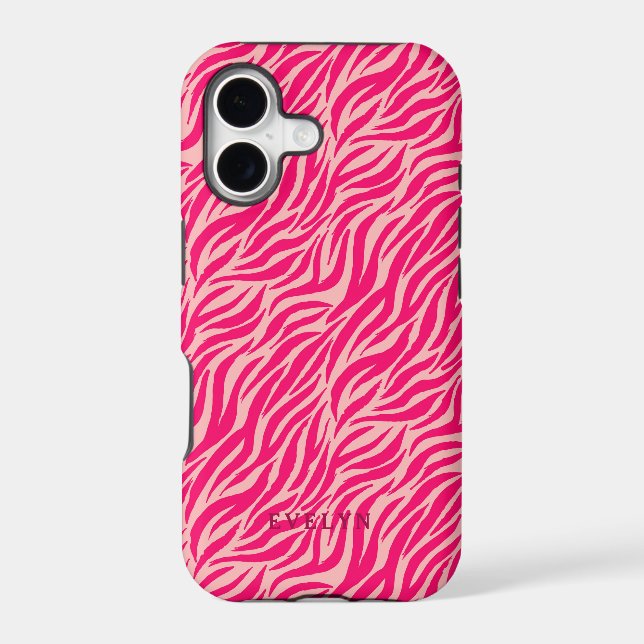 Pink Wild Tiger Stripes Iphone Case (Back)