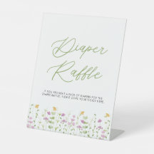 Pink Wildflower Baby Shower Diaper Raffle