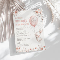 Pink Wildflower Balloon Little Bunny Baby Shower