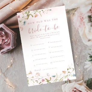 Pink Wildflower boho how old was the bride game
