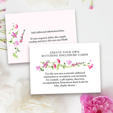 Pink Wildflower Create your Own Blank Enclosure Card