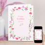 Pink Wildflower Delicate Floral Birthday Card