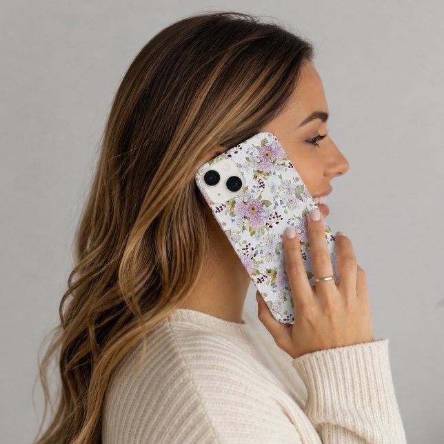 Pink Wildflower Floral Chic Design Case-Mate iPhone Case (Pink Wildflower Floral Chic Design Case-Mate iPhone Case)