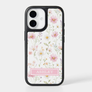 Pink Wildflower Garden Monogrammed iPhone 17 Case